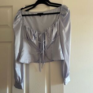 MAJORELLE Light Purple Tie-Front Blouse
